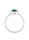 Bague argenté ornée d'agate verte