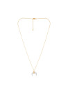 Collier doré orné de résine blanche