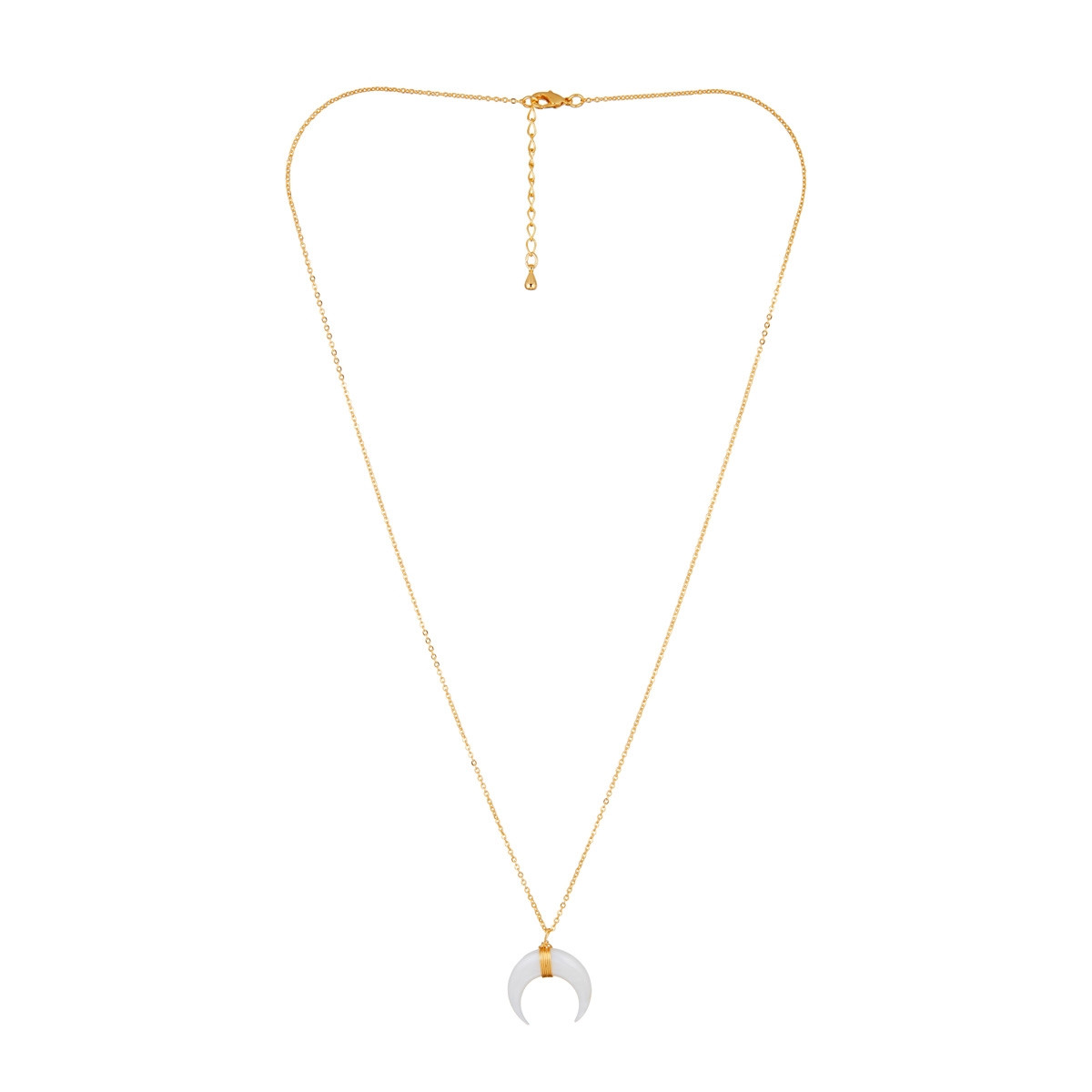 Collier doré orné de résine blanche Collier "Maréas" Laiton Doré Laiton doré