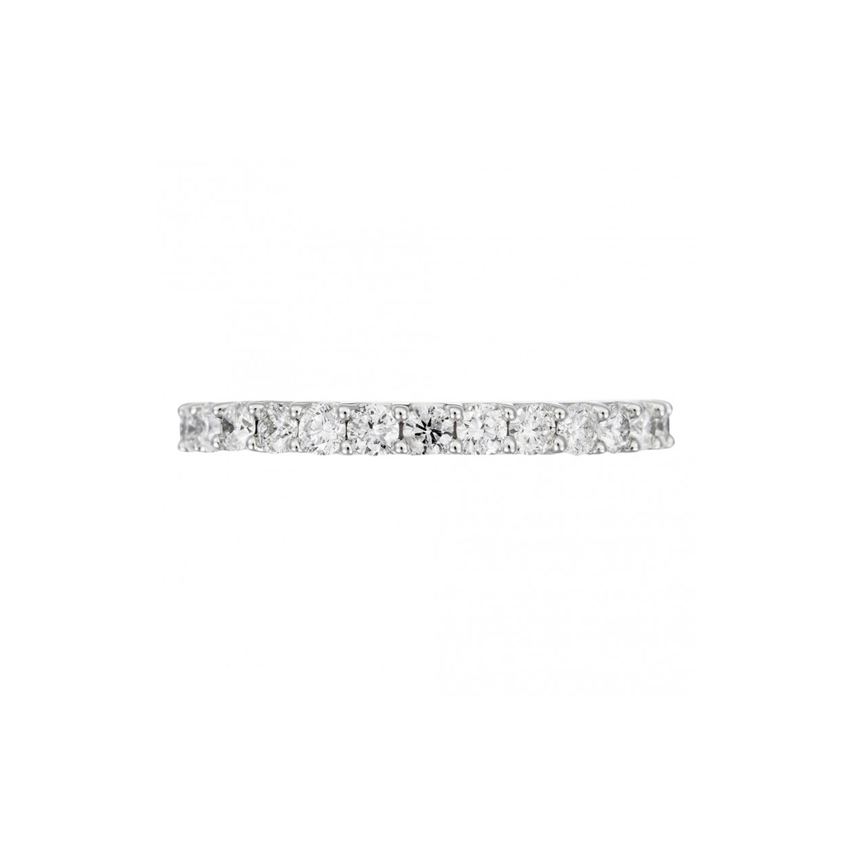 Bague Or Blanc et Diamant Bague Alliance "Tour Complet Lumineux" Or blanc et Diamants