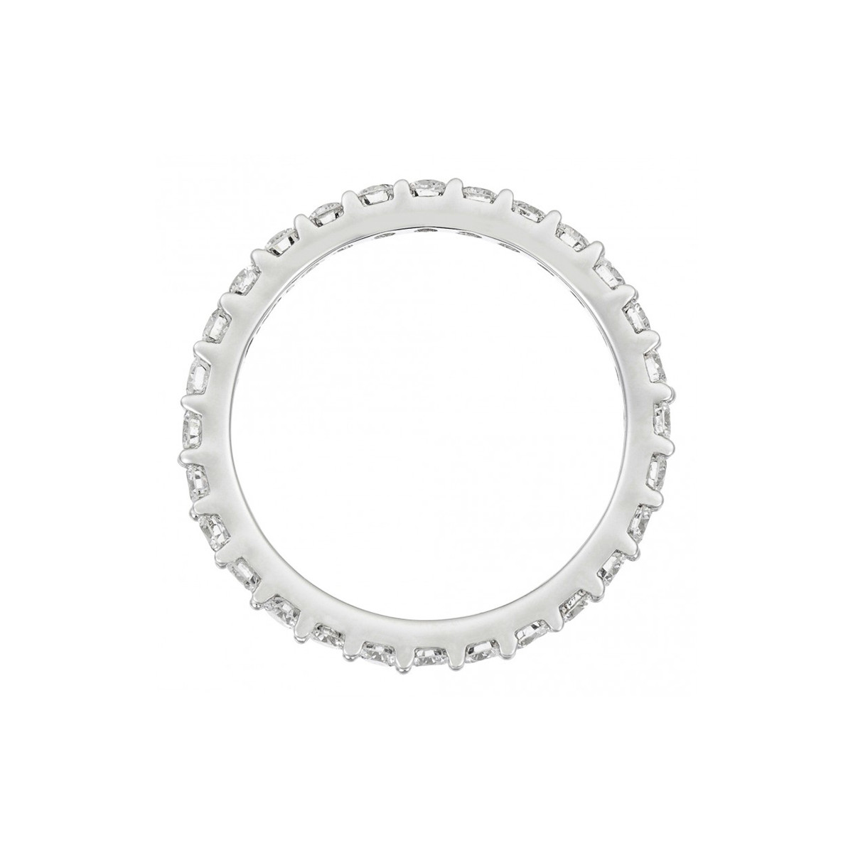 Bague Or Blanc et Diamant Bague Alliance "Tour Complet Lumineux" Or blanc et Diamants