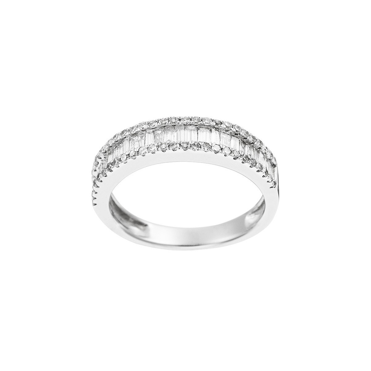 Bague Or Blanc et Diamant Bague "Adoration Gracieuse" Or blanc et Diamant