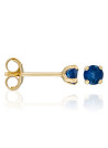 Boucles d'oreilles puces Saphir Or Jaune