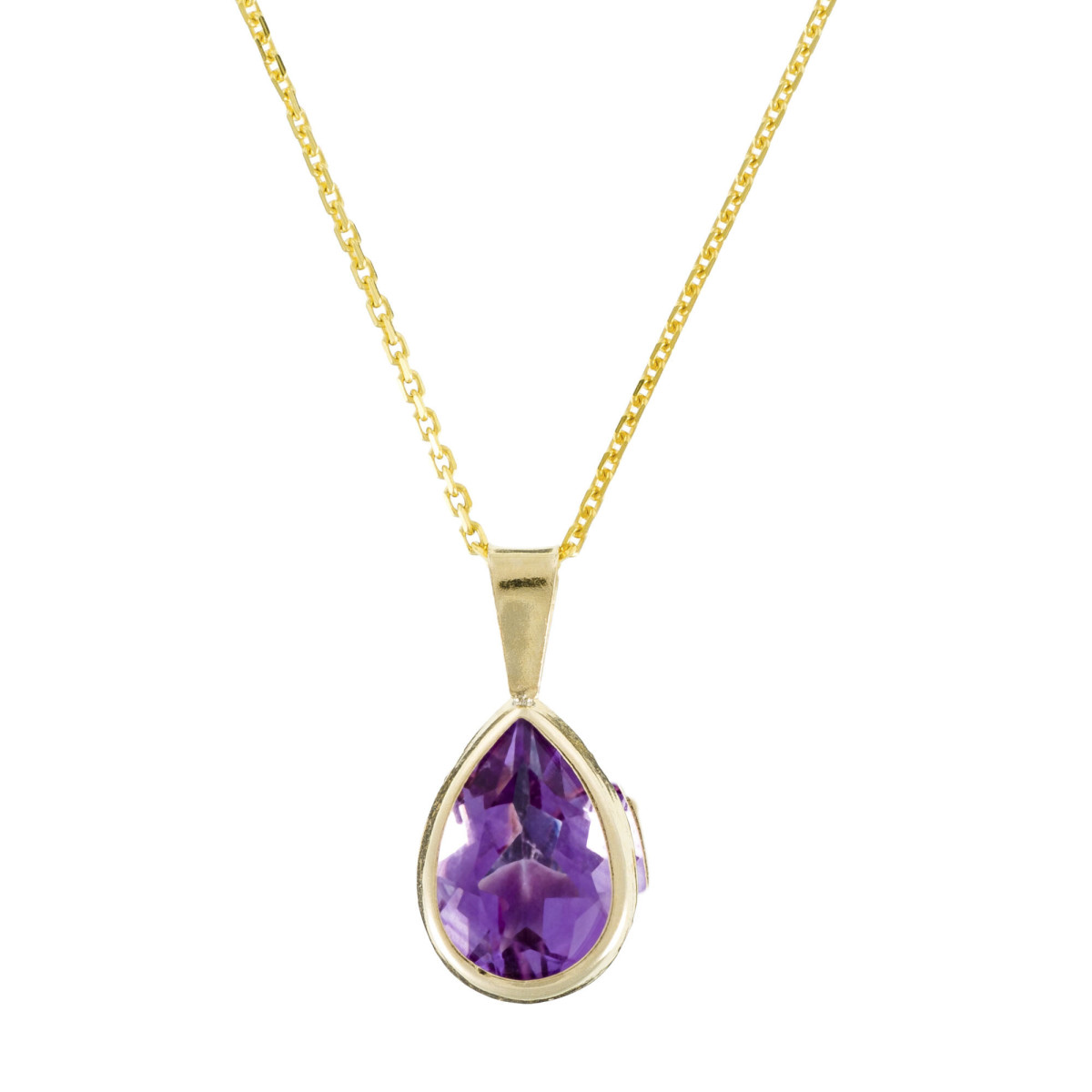Pendentif Or Jaune Améthyste Pendentif Or Jaune 375/1000 et Pierre Fine