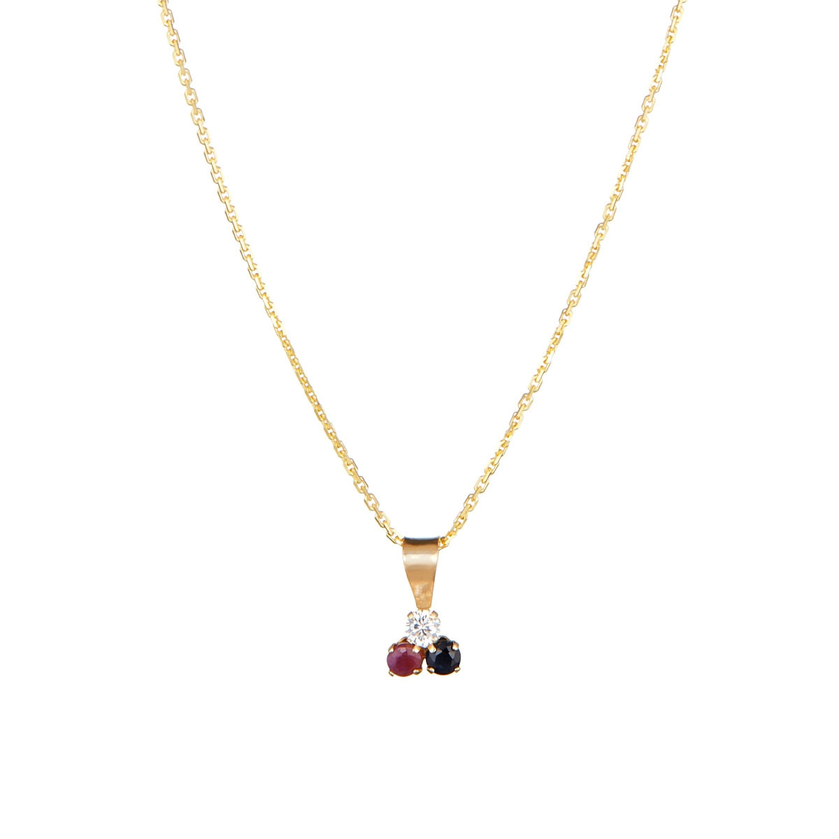 Pendentif Or Jaune 375/1000 et Pierres Precieuses Pendentif "Parme" Or jaune