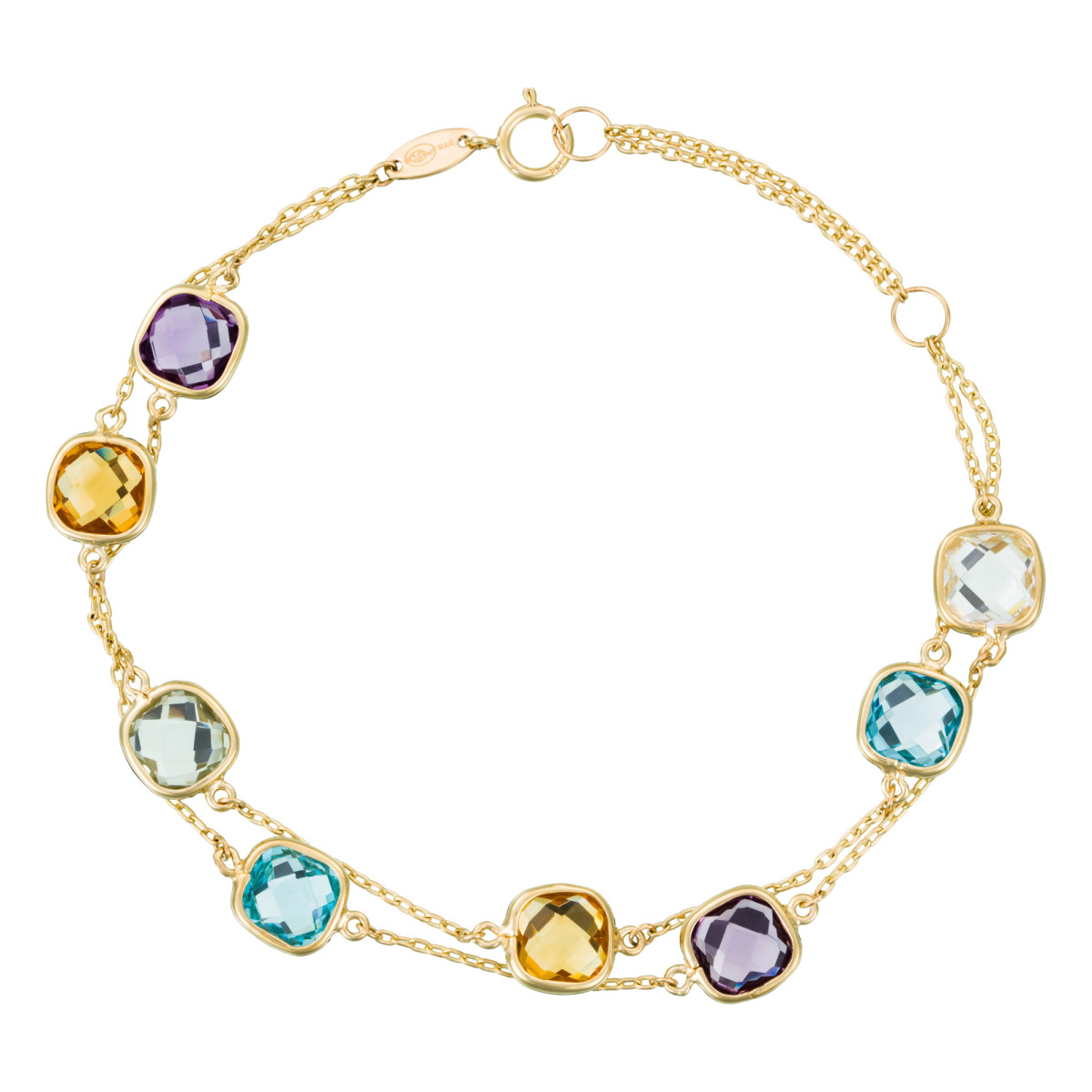 Bracelet Or Jaune 375/1000 et Pierres Precieuses Bracelet "Lierre" Or jaune
