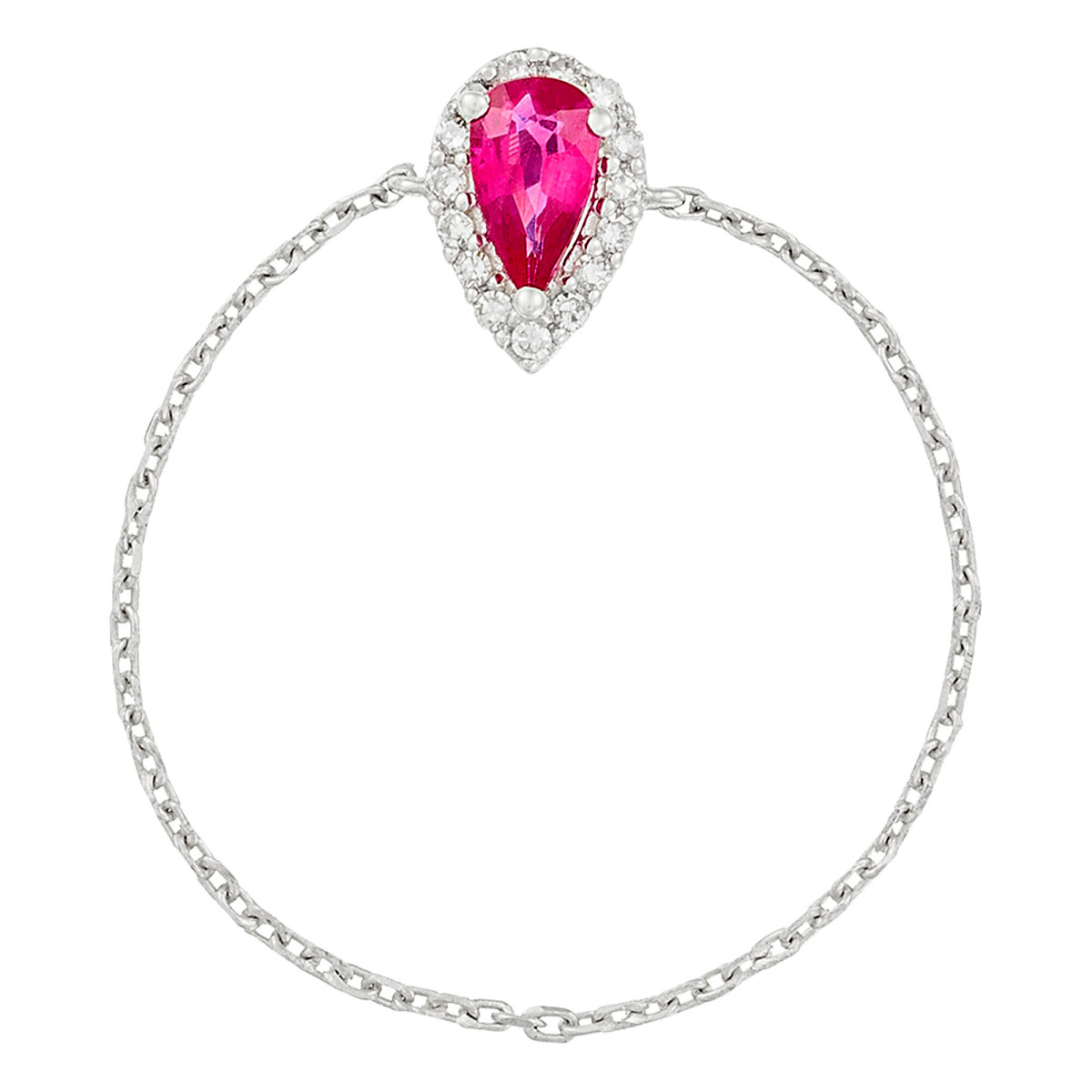 Bague Or Blanc Diamant et Rubis Bague "Ambrée" Or blanc et Rubis