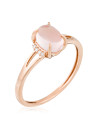 Bague Or Rose Diamant et Quartz