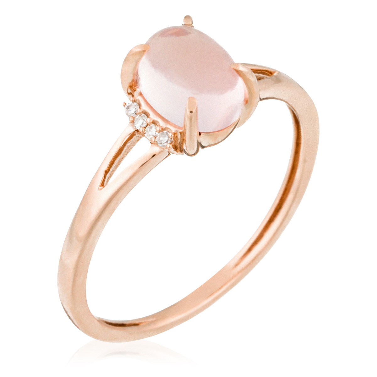 Bague Or Rose Diamant et Quartz Bague "Cinderella Quartz" Or rose et Diamants