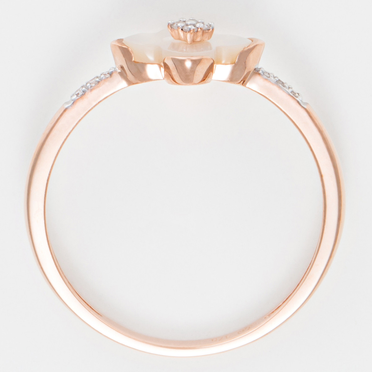Bague Or Rose Diamant et Nacre Bague "Cardamine" Or rose et Diamants