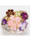 Bague Or Jaune et Pierres précieuses