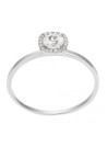 Bague Or Blanc Diamant et Topaze