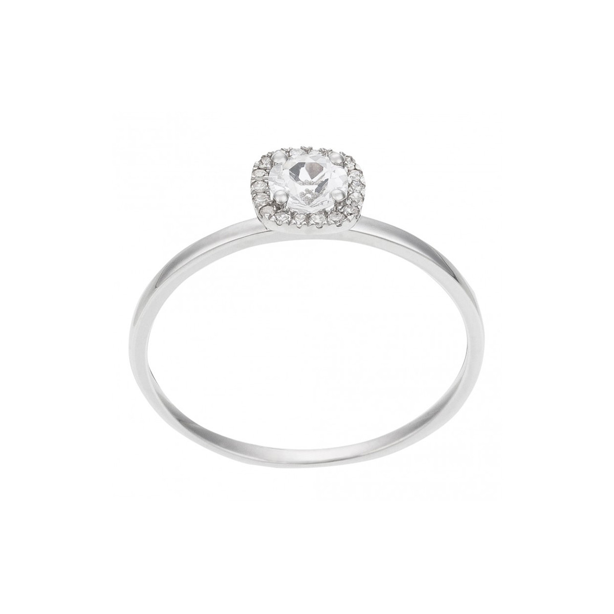 Bague Or Blanc Diamant et Topaze Bague "Discrete" Or blanc et Topaze
