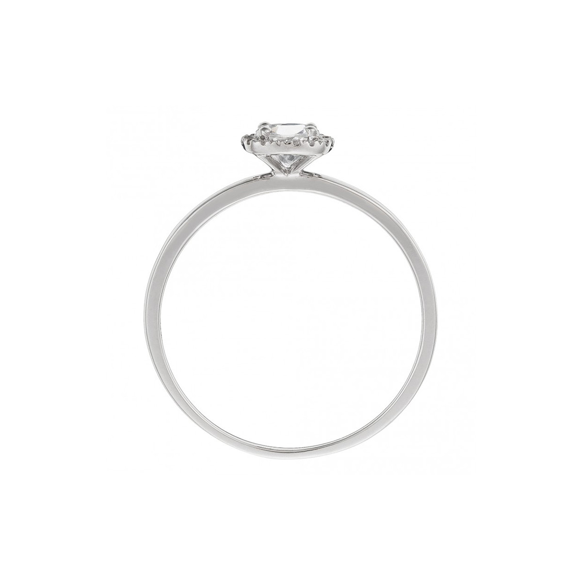 Bague Or Blanc Diamant et Topaze Bague "Discrete" Or blanc et Topaze