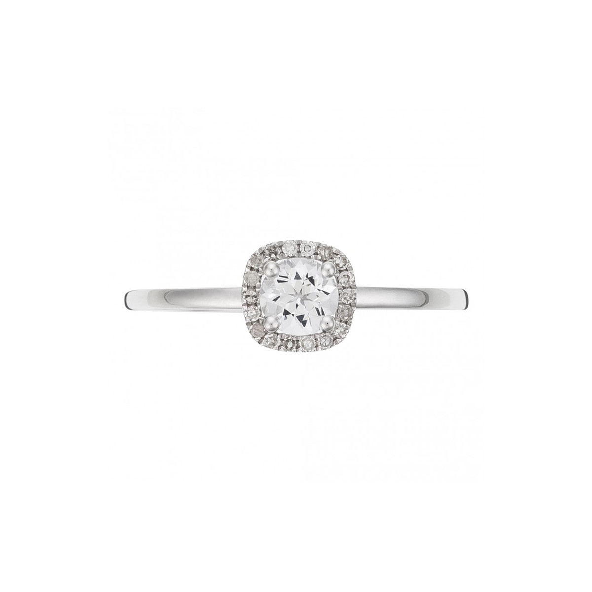 Bague Or Blanc Diamant et Topaze Bague "Discrete" Or blanc et Topaze