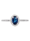 Bague Or Blanc Diamants et Saphir