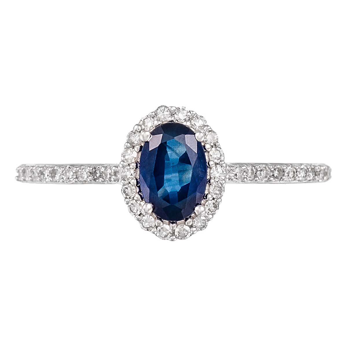 Bague Or Blanc Diamants et Saphir Bague "Distinguée" Or blanc et Saphir