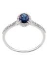 Bague Or Blanc Diamants et Saphir