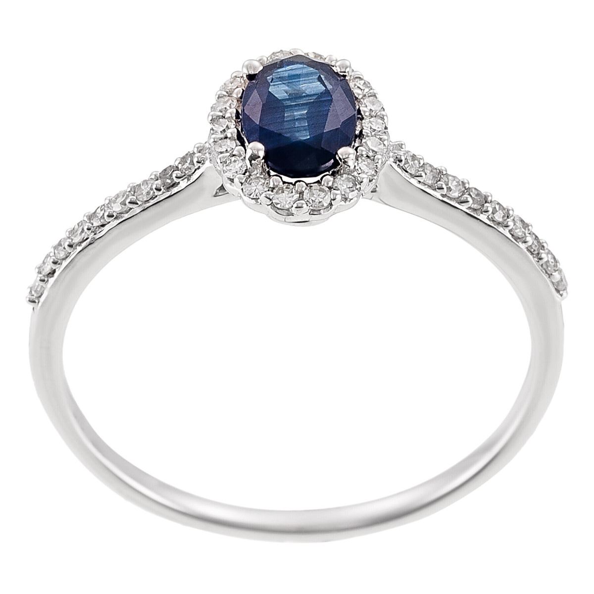 Bague Or Blanc Diamants et Saphir Bague "Distinguée" Or blanc et Saphir