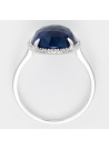 Bague Or Blanc Diamant et Saphir
