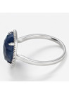 Bague Or Blanc Diamant et Saphir