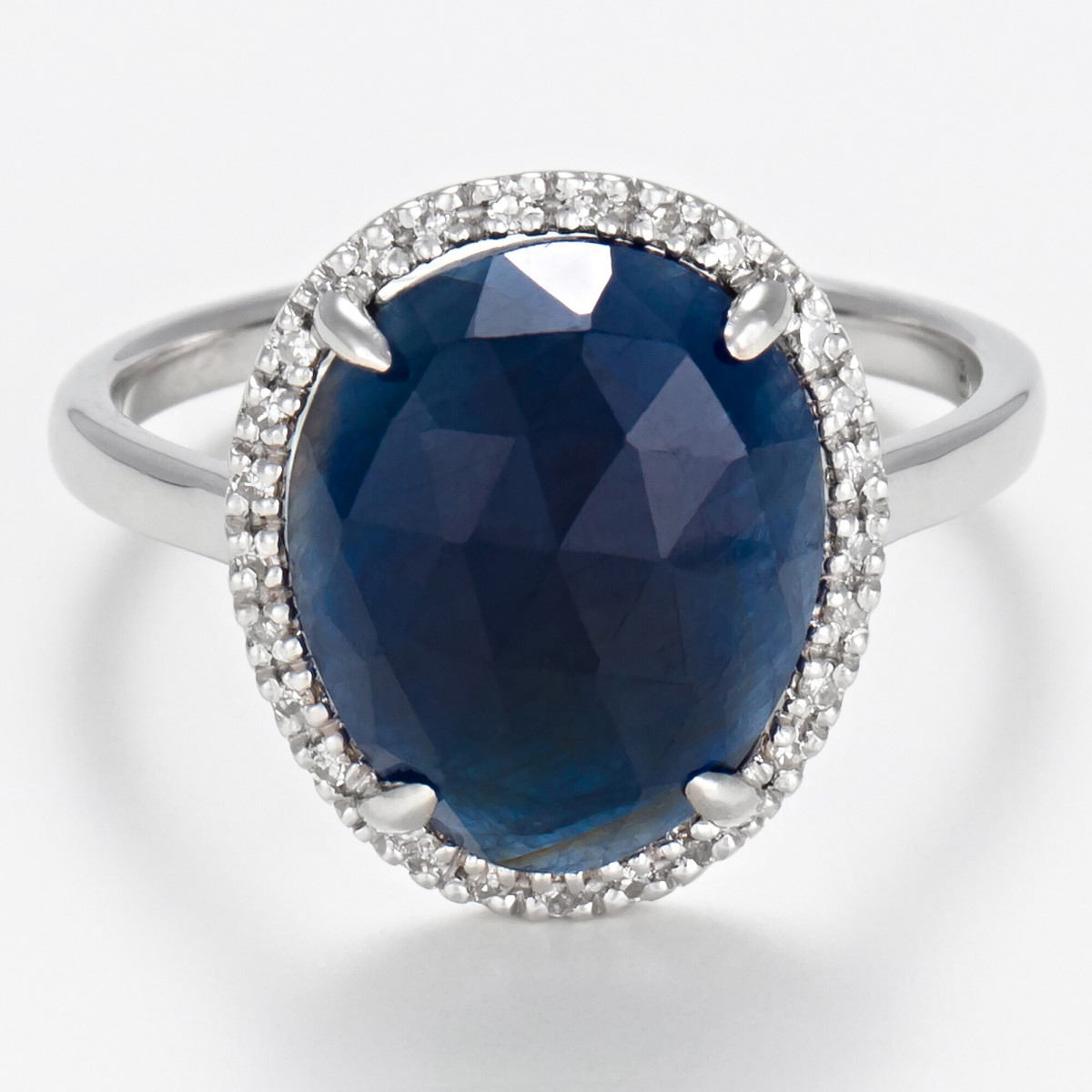 Bague Or Blanc Diamant et Saphir Bague "Divine Gracieuse" Or blanc et Saphir