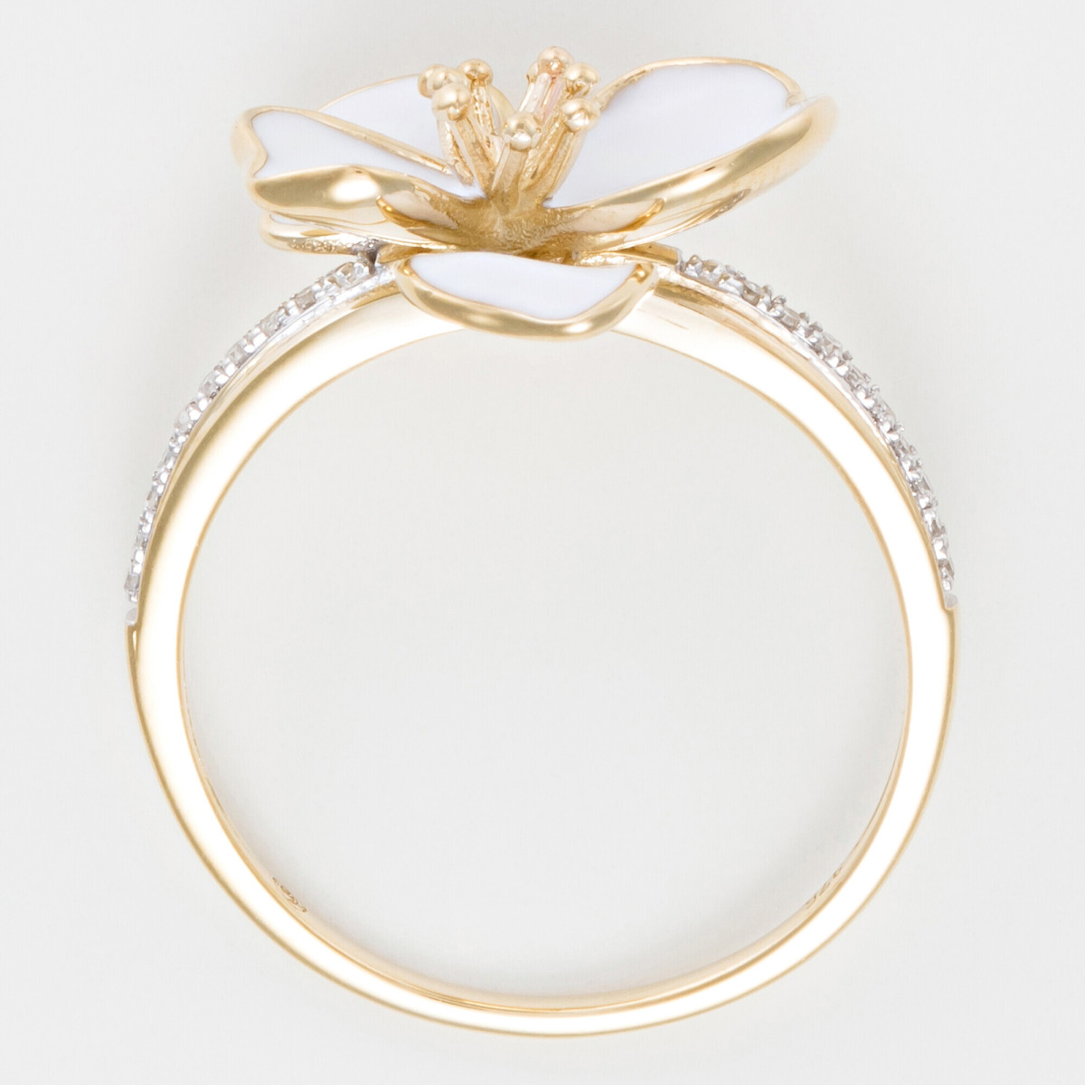 Bague Or Jaune Diamant et Email Bague "Empathique" Or jaune et Email