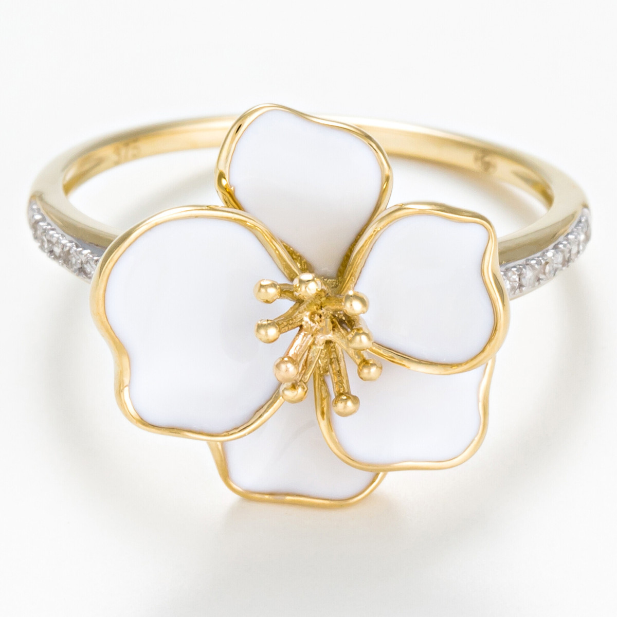 Bague Or Jaune Diamant et Email Bague "Empathique" Or jaune et Email