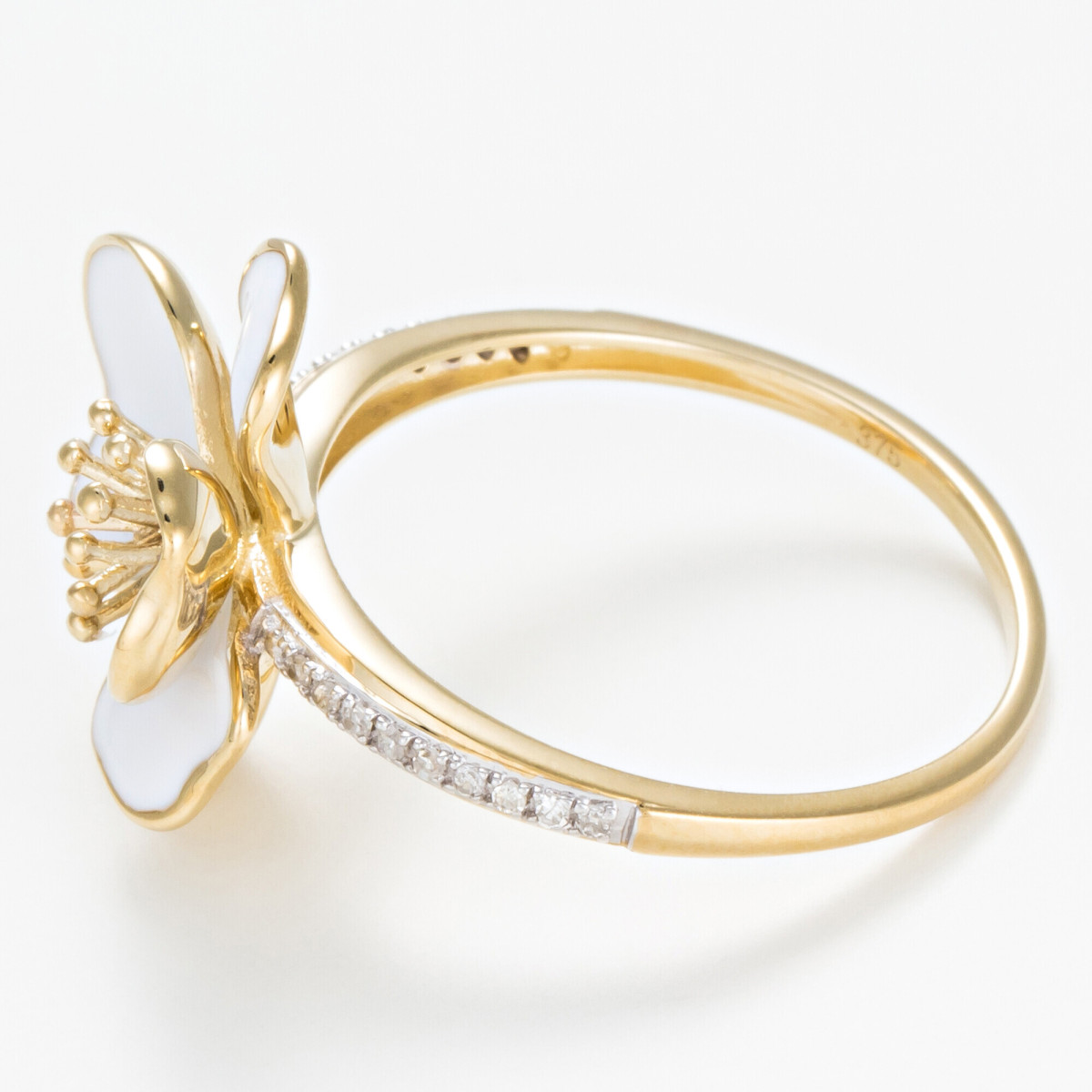 Bague Or Jaune Diamant et Email Bague "Empathique" Or jaune et Email