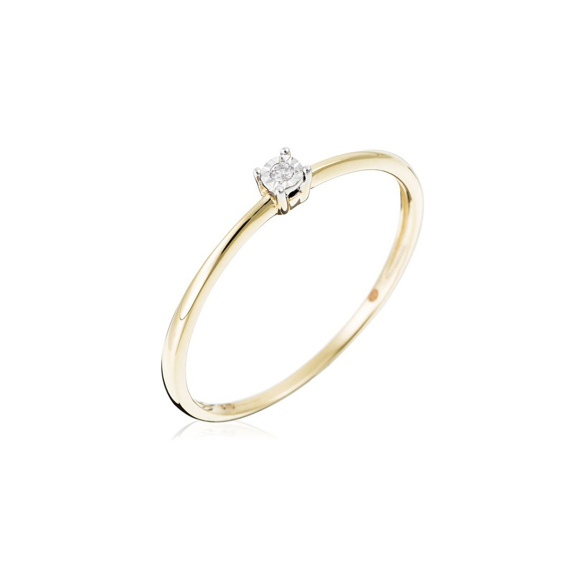 Bague "Solitaire Pure" Or jaune et Diamants