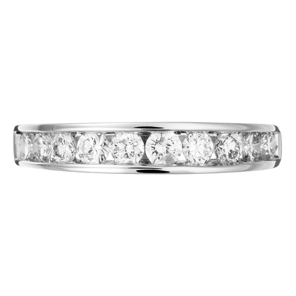 Bague Or Blanc et Diamant Bague Alliance "Rail" Or blanc et Diamants