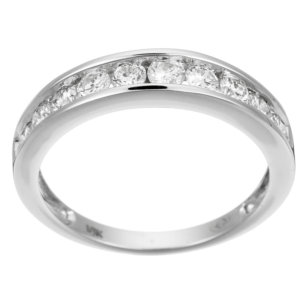 Bague Or Blanc et Diamant Bague Alliance "Rail" Or blanc et Diamants