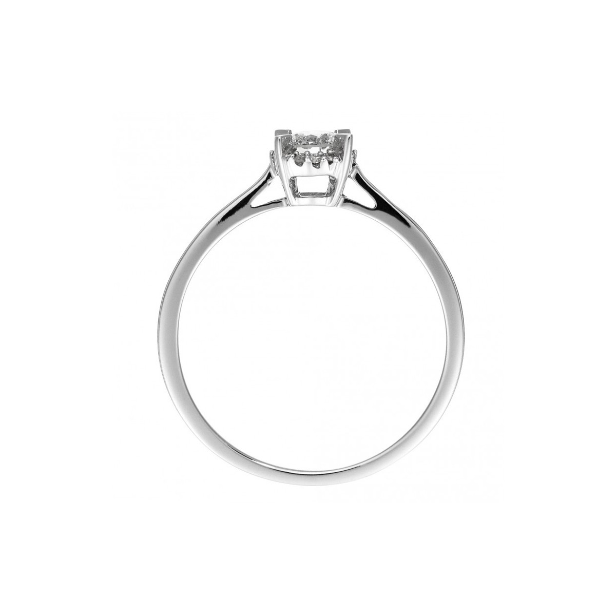 Bague "Amoureuse" Or blanc et Diamants 0.03ct