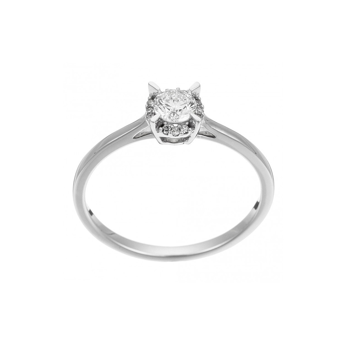 Bague "Amoureuse" Or blanc et Diamants 0.03ct