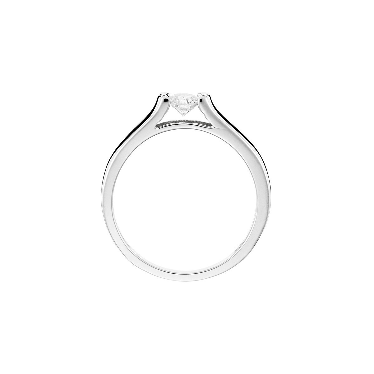 Bague "Solitaire Divin" Or blanc et Diamants