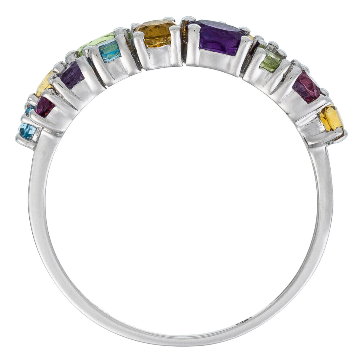 Bague Or Blanc Diamant et Pierre précieuses Bague "Bubble rainbow" Or blanc et Diamants