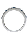 Bague Or Blanc Diamant et Saphir