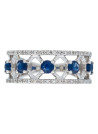 Bague Or Blanc Diamant et Saphir