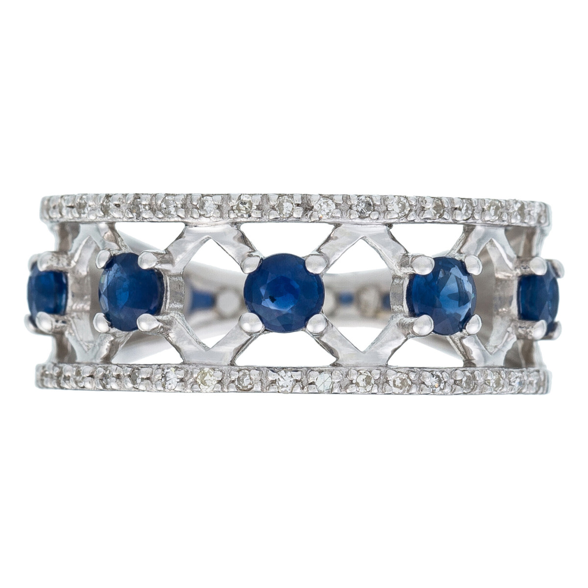 Bague "Florence Légendaire" Or blanc et Saphir