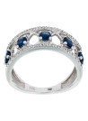 Bague Or Blanc Diamant et Saphir