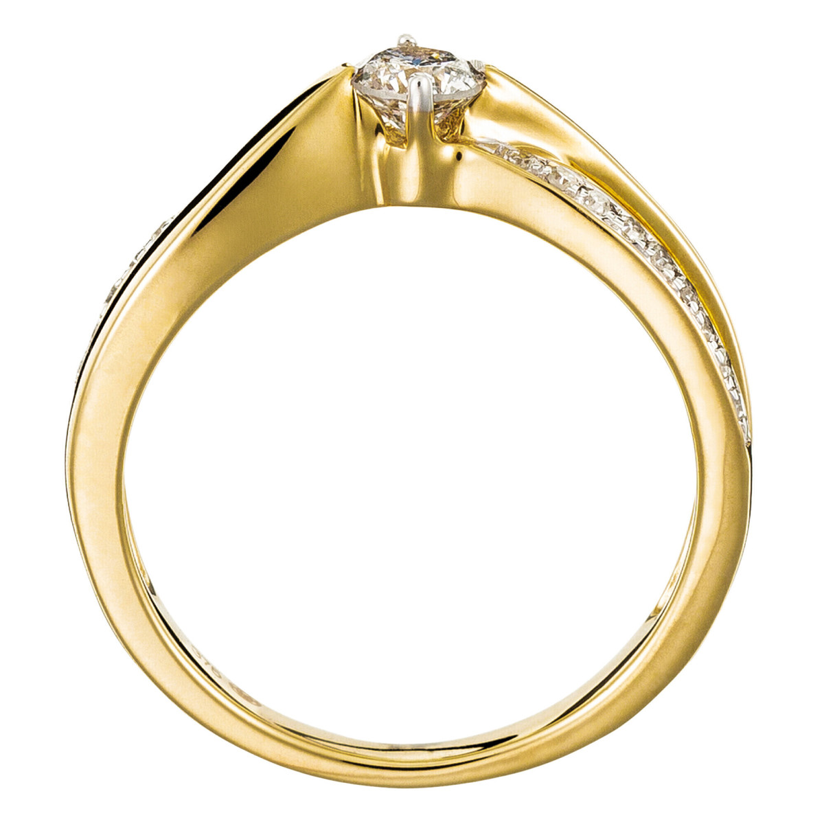 Bague "Affection Majestueuse" Or jaune et Diamant