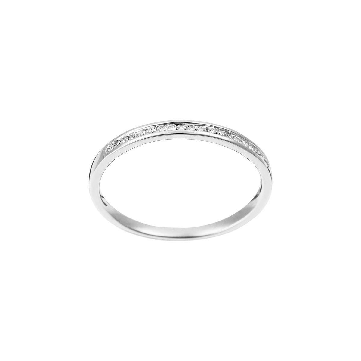 Bague Or Blanc et Diamant Bague Alliance "Rail" Or blanc et Diamants
