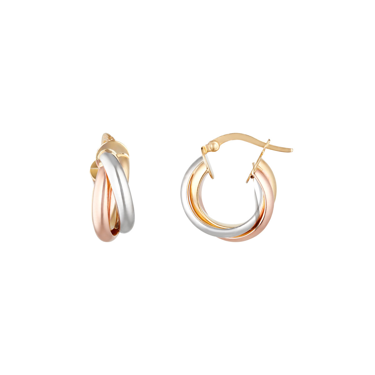 Boucles d'oreilles Or Tricolore 375/1000 Boucles d'oreilles Or Tricolore 375/1000