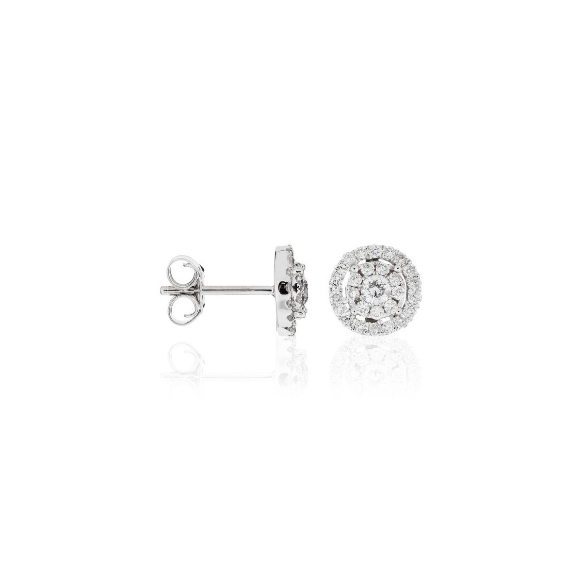 Boucles d'oreilles Or Blanc et Diamant