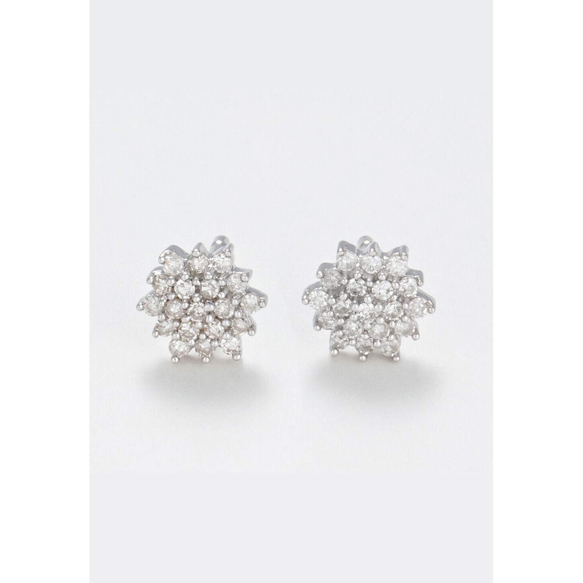 Boucles d'oreilles Or Blanc et Diamant Boucles d'oreilles "Fraîche" Or blanc et Diamant