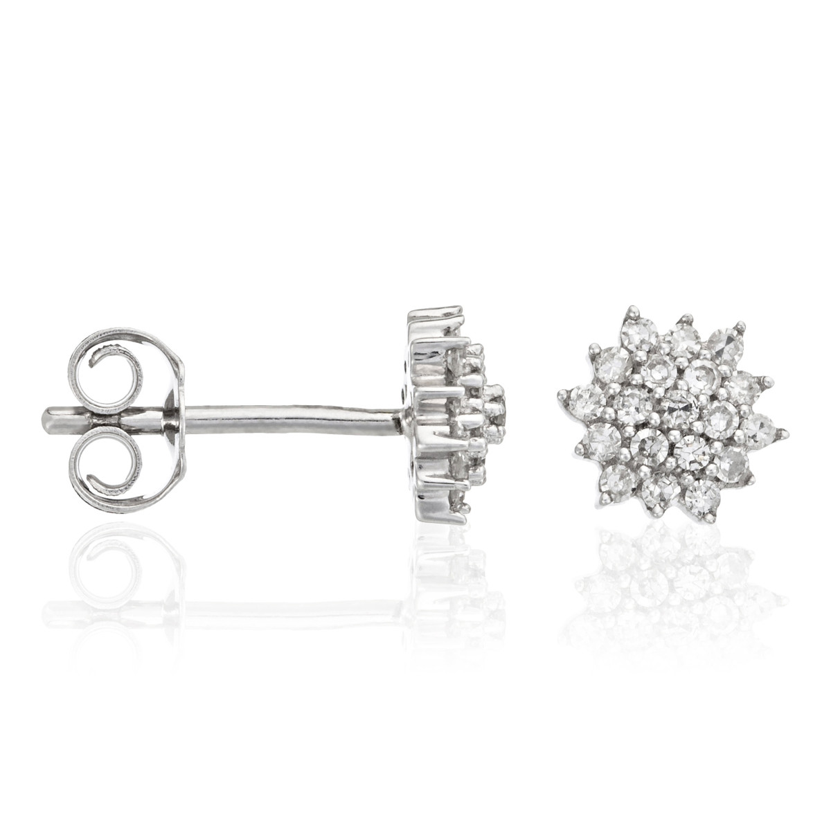 Boucles d'oreilles Or Blanc et Diamant Boucles d'oreilles "Fraîche" Or blanc et Diamant