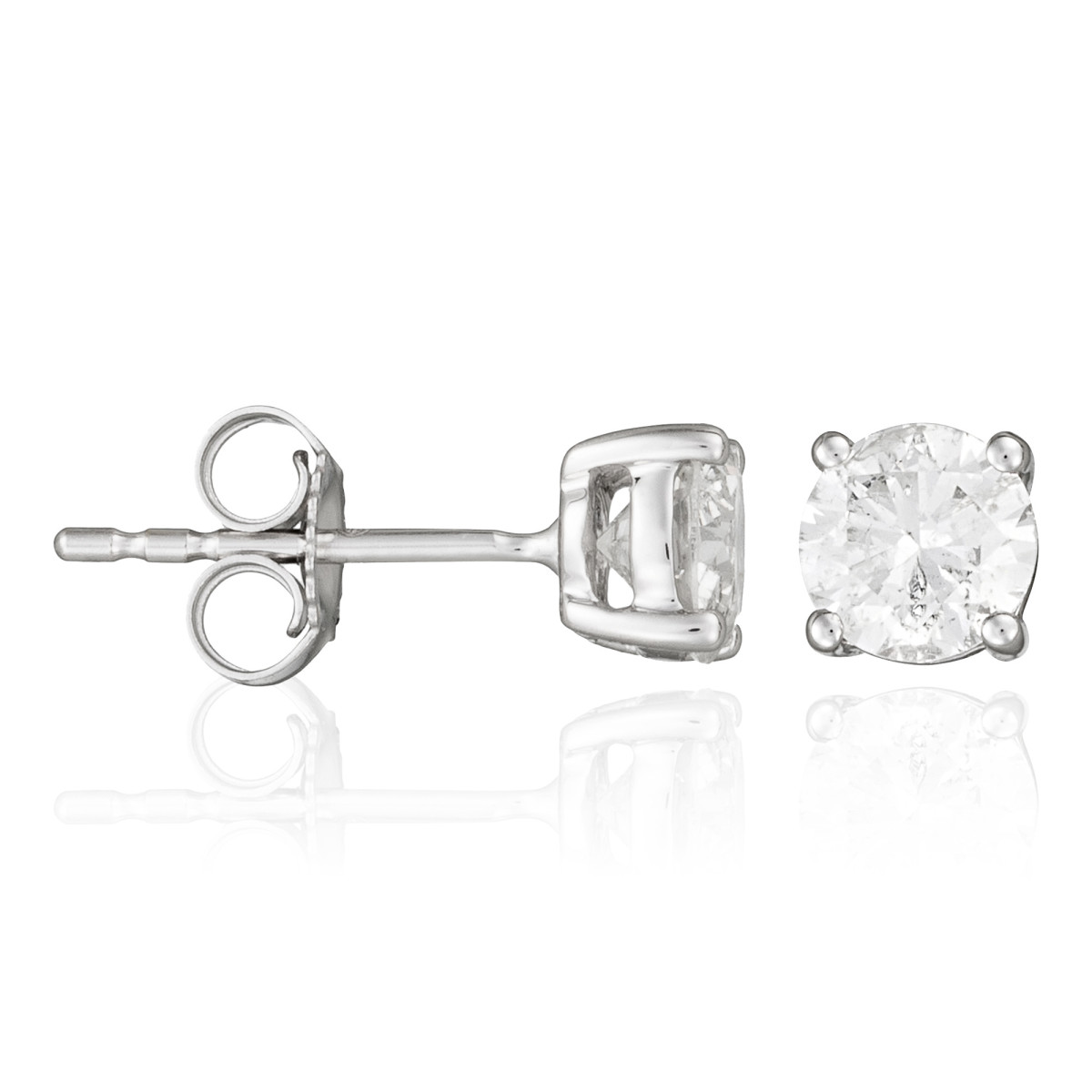 Boucles d'oreilles Or Blanc et Diamant Boucles d'oreilles "Athéna Lunaire" Or blanc et Diamant