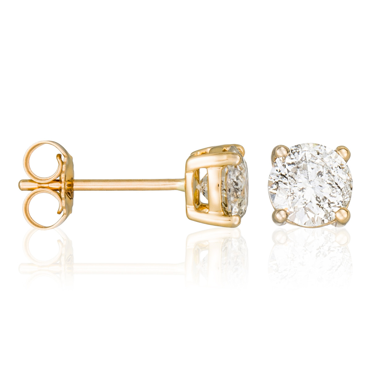 Boucles d'oreilles Or Jaune et Diamant Boucles d'oreilles "Athéna Lunaire" Or jaune et Diamant