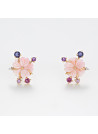 Boucles d'oreilles Or Jaune Diamant et Pierre précieuses