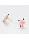Boucles d'oreilles Or Jaune Diamant et Pierre précieuses